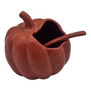 Chantal Pumpkin Shaped Ceramic Soup Tureen with‎ Spoon Fall Thanksgiving Decor